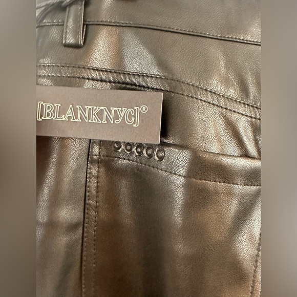 BLANK NYC BLACK The Baxter Straight In Nowhere Road VEGAN LEATHER CROP PANT 29 - Picture 8 of 10